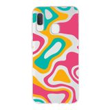 PrintiFy Samsung Galaxy A20E ile Uyumlu Kapak Renkli Desen B Turuncu Tasarımlı 1mm Fit Şeffaf Silikon Kılıf