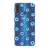 PrintiFy Samsung Galaxy A20s ile Uyumlu 1mm Slim Fit Nazar Boncuğu 1 Baskılı Şeffaf Kılıf