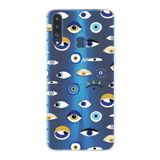 PrintiFy Samsung Galaxy A20s ile Uyumlu 1mm Slim Fit Nazar Boncuğu 2 Baskılı Şeffaf Kılıf