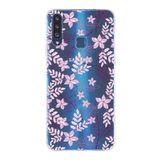 PrintiFy Samsung Galaxy A20S ile Uyumlu Kapak Floral Pudra Tasarımlı 1mm Fit Şeffaf Silikon Kılıf