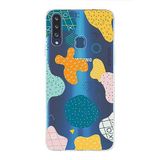 PrintiFy Samsung Galaxy A20S ile Uyumlu Kapak Geometrik Şekiller Tasarımlı 1mm Fit Şeffaf Silikon Kılıf