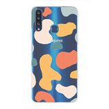 PrintiFy Samsung Galaxy A20S ile Uyumlu Kapak Grunge Tasarımlı 1mm Fit Şeffaf Silikon Kılıf