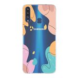 PrintiFy Samsung Galaxy A20S ile Uyumlu Kapak Karışık Renkler Tasarımlı 1mm Fit Şeffaf Silikon Kılıf