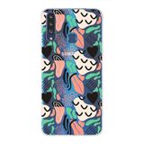 PrintiFy Samsung Galaxy A20S ile Uyumlu Kapak Memphis Desen - 1 Tasarımlı 1mm Fit Şeffaf Silikon Kılıf