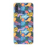 PrintiFy Samsung Galaxy A20S ile Uyumlu Kapak Memphis Desen - 2 Tasarımlı 1mm Fit Şeffaf Silikon Kılıf