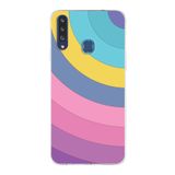 PrintiFy Samsung Galaxy A20S ile Uyumlu Kapak Renk Cümbüşü B Mor Tasarımlı 1mm Fit Şeffaf Silikon Kılıf