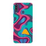 PrintiFy Samsung Galaxy A20S ile Uyumlu Kapak Renkli Desen A Kırmızı Tasarımlı 1mm Fit Şeffaf Silikon Kılıf