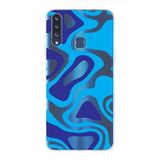 PrintiFy Samsung Galaxy A20S ile Uyumlu Kapak Renkli Desen C Mavi Tasarımlı 1mm Fit Şeffaf Silikon Kılıf
