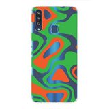 PrintiFy Samsung Galaxy A20S ile Uyumlu Kapak Renkli Desen E Yeşil Tasarımlı 1mm Fit Şeffaf Silikon Kılıf