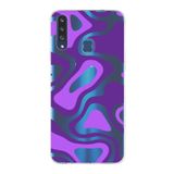PrintiFy Samsung Galaxy A20S ile Uyumlu Kapak Renkli Desen F Mor Tasarımlı 1mm Fit Şeffaf Silikon Kılıf