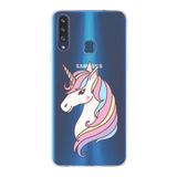 PrintiFy Samsung Galaxy A20S ile Uyumlu Kapak Unicorn Tasarımlı 1mm Fit Şeffaf Silikon Kılıf