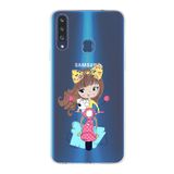 PrintiFy Samsung Galaxy A20S ile Uyumlu Kapak Vespagirl Tasarımlı 1mm Fit Şeffaf Silikon Kılıf