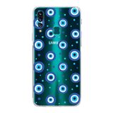 PrintiFy Samsung Galaxy A20S ile Uyumlu Nazar Boncuğu 1 Baskılı Kamera Korumalı Şeffaf Silikon Kılıf
