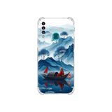 PrintiFy Samsung Galaxy A20s ile Uyumlu Simya Serisi Sonsuz Akış Tasarımlı Uv Baskılı Köşe Korumalı Antişok Kılıf