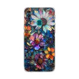 PrintiFy Samsung Galaxy A20S ile Uyumlu Vitray Mücevher Flora Tasarımlı Şeffaf Silikon Kılıf