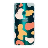Printify Samsung Galaxy A20S Kamera Korumalı Kapak Grunge Tasarımlı Şeffaf Kılıf