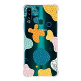Printify Samsung Galaxy A20S Uyumlu Köşe Korumalı Antişok Kapak Grunge Tasarımlı Şeffaf Kılıf