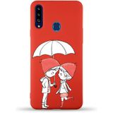 PrintiFy Samsung Galaxy A20s Uyumlu Lansman Kılıf Aşk Tasarımlı İçi Kadife Kapak kirmizi