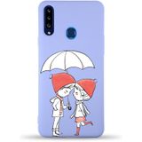 PrintiFy Samsung Galaxy A20s Uyumlu Lansman Kılıf Aşk Tasarımlı İçi Kadife Kapak lila