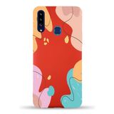 Printify Samsung Galaxy A20S Uyumlu Lansman Kılıf Karışık Renkler Tasarımlı Içi Kadife Kapak-Kırmızı