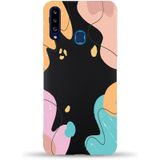 Printify Samsung Galaxy A20S Uyumlu Lansman Kılıf Karışık Renkler Tasarımlı Içi Kadife Kapak-Siyah