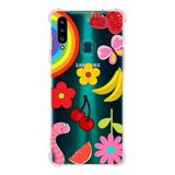 PrintiFy Samsung Galaxy A20S Uyumlu Water Color 5 Baskılı Şeffaf Köşe Korumalı Antişok Kılıf