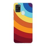 PrintiFy Samsung Galaxy A21S ile Uyumlu Kapak Renk Cümbüşü A Kırmızı Tasarımlı 1mm Fit Şeffaf Silikon Kılıf