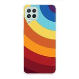 PrintiFy Samsung Galaxy A22 ile Uyumlu Kapak Renk Cümbüşü A Kırmızı Tasarımlı 1mm Fit Şeffaf Silikon Kılıf