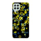 PrintiFy Samsung Galaxy A22 ile Uyumlu Kapak Semboller Tasarımlı 1mm Fit Şeffaf Silikon Kılıf