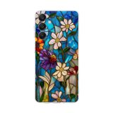 PrintiFy Samsung Galaxy A25 ile Uyumlu Vitray Mavi Bahar Tasarımlı Şeffaf Silikon Kılıf