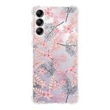 PrintiFy Samsung Galaxy A25 Uyumlu Köşe Korumalı Antişok Kapak Floral Kırmızı Tasarımlı Şeffaf Silikon Kılıf