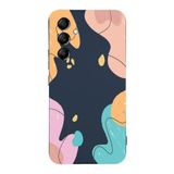 PrintiFy Samsung Galaxy A25 Uyumlu Lansman Kılıf Karışık Renkler Tasarımlı Içi Kadife Kapak-lacivert