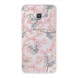 PrintiFy Samsung Galaxy A3 ile Uyumlu Kapak Floral Kırmızı Tasarımlı 1mm Fit Şeffaf Silikon Kılıf