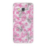PrintiFy Samsung Galaxy A3 ile Uyumlu Kapak Floral Pembe Tasarımlı 1mm Fit Şeffaf Silikon Kılıf