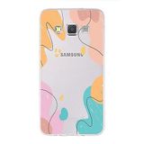 PrintiFy Samsung Galaxy A3 ile Uyumlu Kapak Karışık Renkler Tasarımlı 1mm Fit Şeffaf Silikon Kılıf