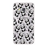 PrintiFy Samsung Galaxy A3 ile Uyumlu Kapak Panda Tasarımlı 1mm Fit Şeffaf Silikon Kılıf