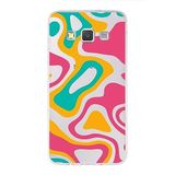 PrintiFy Samsung Galaxy A3 ile Uyumlu Kapak Renkli Desen B Turuncu Tasarımlı 1mm Fit Şeffaf Silikon Kılıf