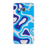 PrintiFy Samsung Galaxy A3 ile Uyumlu Kapak Renkli Desen C Mavi Tasarımlı 1mm Fit Şeffaf Silikon Kılıf