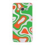 PrintiFy Samsung Galaxy A3 ile Uyumlu Kapak Renkli Desen E Yeşil Tasarımlı 1mm Fit Şeffaf Silikon Kılıf