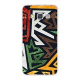 PrintiFy Samsung Galaxy A3 ile Uyumlu Kapak Soyut Grafiti Tasarımlı 1mm Fit Şeffaf Silikon Kılıf