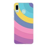 PrintiFy Samsung Galaxy A30 ile Uyumlu Kapak Renk Cümbüşü B Mor Tasarımlı 1mm Fit Şeffaf Silikon Kılıf