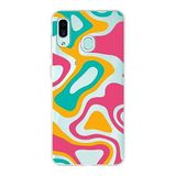 PrintiFy Samsung Galaxy A30 ile Uyumlu Kapak Renkli Desen B Turuncu Tasarımlı 1mm Fit Şeffaf Silikon Kılıf