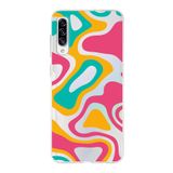 PrintiFy Samsung Galaxy A30S ile Uyumlu Kapak Renkli Desen B Turuncu Tasarımlı 1mm Fit Şeffaf Silikon Kılıf