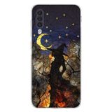 PrintiFy Samsung Galaxy A30S ile Uyumlu Vitray Cadı Saati Tasarımlı Şeffaf Silikon Kılıf
