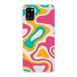 PrintiFy Samsung Galaxy A31 ile Uyumlu Kapak Renkli Desen B Turuncu Tasarımlı 1mm Fit Şeffaf Silikon Kılıf