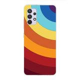 PrintiFy Samsung Galaxy A32 ile Uyumlu Kapak Renk Cümbüşü A Kırmızı Tasarımlı 1mm Fit Şeffaf Silikon Kılıf