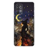 PrintiFy Samsung Galaxy A32 ile Uyumlu Vitray Cadı Saati Tasarımlı Şeffaf Silikon Kılıf