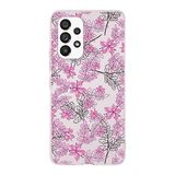 PrintiFy Samsung Galaxy A33 ile Uyumlu Kapak Floral Pembe Tasarımlı 1mm Fit Şeffaf Silikon Kılıf