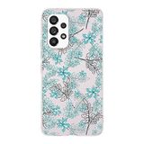 PrintiFy Samsung Galaxy A33 ile Uyumlu Kapak Floral Su Yeşili Tasarımlı 1mm Fit Şeffaf Silikon Kılıf