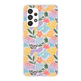 PrintiFy Samsung Galaxy A33 ile Uyumlu Kapak Memphis Desen - 2 Tasarımlı 1mm Fit Şeffaf Silikon Kılıf